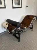 Authentic Cassina LC4 Le Corbusier chaise lounge chair view 4
